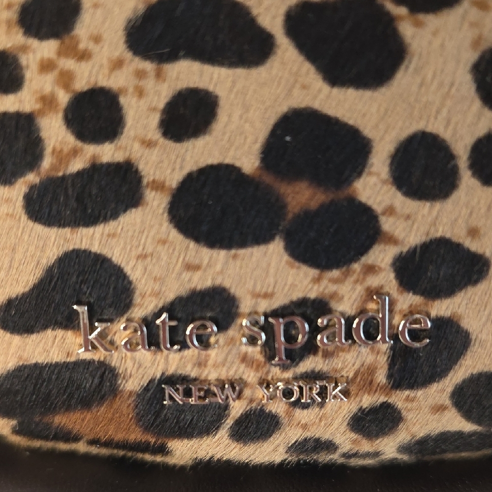 kate spade Leopard Print Crescent Shoulder Bag with Brown Trim - Picture 3 of 7